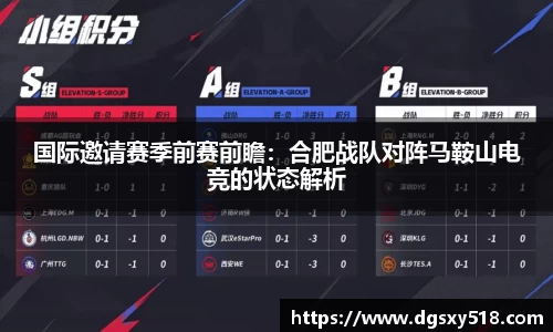 国际邀请赛季前赛前瞻：合肥战队对阵马鞍山电竞的状态解析